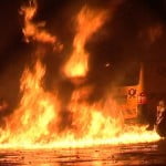 Heidelberg Brand von Mülleimer greift auf geparkte Autos über