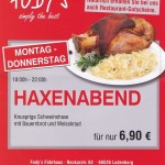 Haxenabend Restaurant Fodys Fährhaus Ladenburg