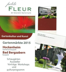 Petite FLEUR der besondere Gartenmarkt in Hockenheim zu Christi Himmelfahrt - Vatertag - 14 - 5 - 2015 bis zum Sonntag den 17 - 5 - 2015 auf dem Gartenschaupark in Hockenheim
