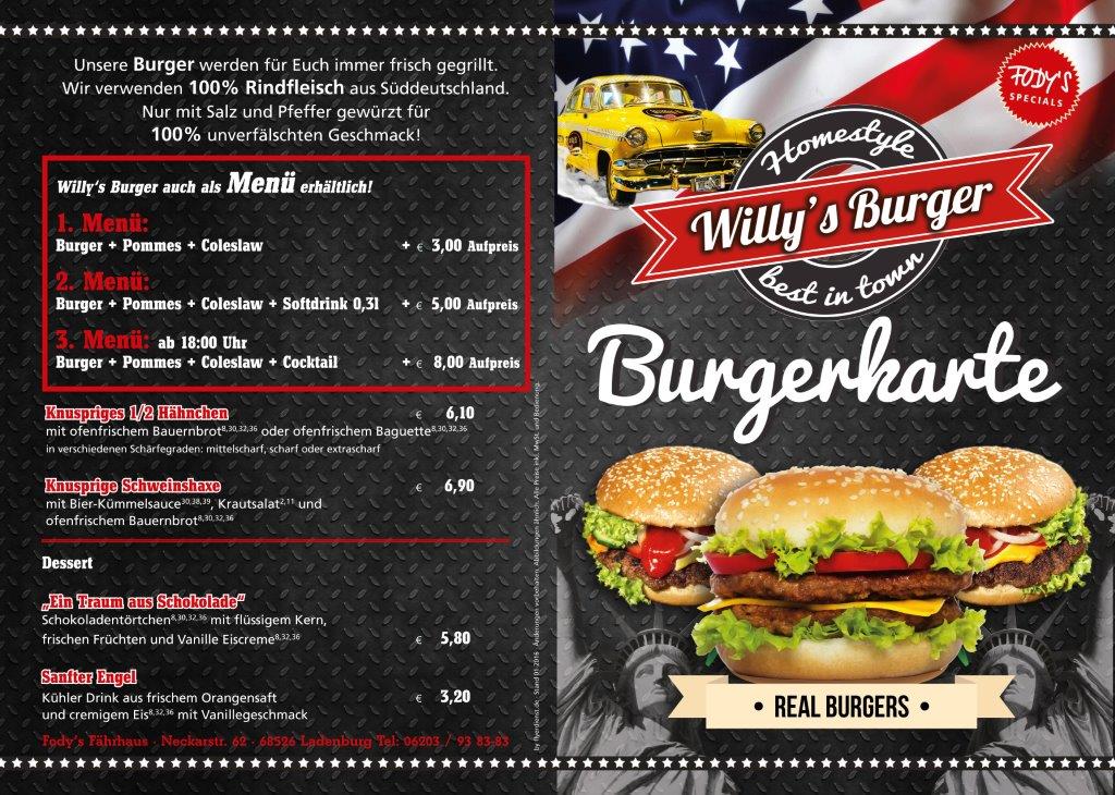 Burger Angebote bei Restaurant Fodys Fährhaus Ladenburg