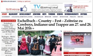 TVüberregional VideoZeitung - Regionalfernsehen - Onlinefernsehen - TV- und Videofilmproduktion Webseite / Video-Zeitung: https://tvueberregional.de Facebook Nachrichten: http://www.facebook.com/tvueberregional