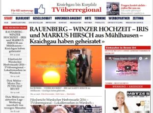 RAUENBERG – WINZER HOCHZEIT – IRIS und MARKUS HIRSCH aus Mühlhausen – Kraichgau haben geheiratet
