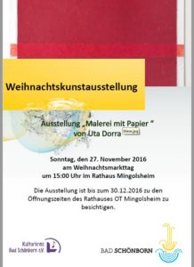 Mingolsheim - Weihnachtskunstausstellung am Sonntag den 27. November 2016