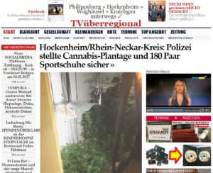 Hockenheim/Rhein-Neckar-Kreis: Polizei stellte Cannabis-Plantage und 180 Paar Sportschuhe sicher