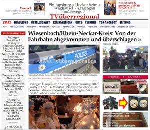 Wiesenbach/Rhein-Neckar-Kreis: Von der Fahrbahn abgekommen und überschlagen