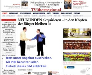 ANGEBOT: Ihre Werbung bei TVüberregional auf der digitalen Onlinezeitung und in den TV Filmberichten