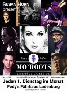 LADENBURG: MO`ROOTS LIVE-MUSIC-SESSION mit Susan Horn und Special Guests 04.04.2017 im Restaurant Fody´s Fährhaus