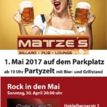 Mingolsheim MEGA PARTY 30.04 ab 20 Uhr und Große Mai Party am 01.05. mit Party Zelt und Matzes Pub Housparty und HARD ROCK