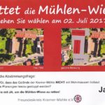 Rettet die Mühlen Wiese, Freundeskreis Kramer Mühle e.V., St Leon Rot – GEHEN SIE AM 02.07.17 WÄHLEN