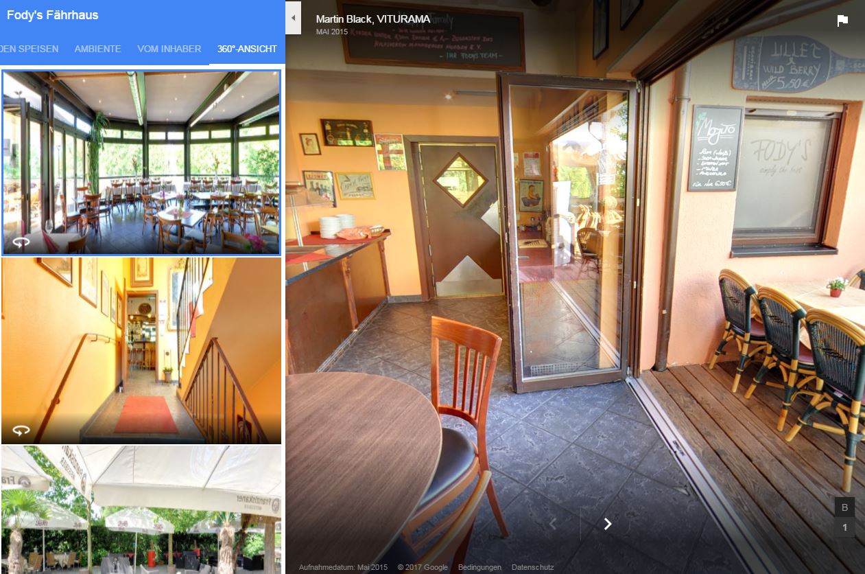 Restaurant Ladenburg Dossenheim Schriesheim Mannheim 360 crad Besichtigung Rollstuhlfreundlich