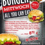 BURGER-MITTWOCH: Restaurant Fodys Fährhaus Ladenburg, Burger Flatrate, ALL YOU CAN EAT