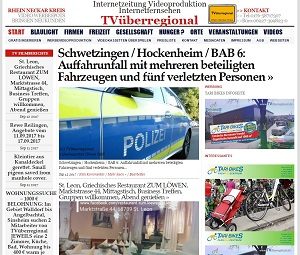 Schwetzingen / Hockenheim / BAB 6: Auffahrunfall mit mehreren beteiligten Fahrzeugen und fünf verletzten Personen