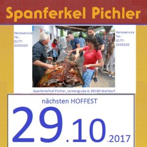 Das letzte mal in 2017: Halloweenfest, Spanferkel Hoffest bei PICHLER am 29.10.