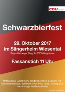 Waghäusel, Einladung zum Schwarzbierfest Sonntag, 29. Oktober