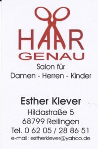 Friseur Reilingen Haargenau Esther Klever