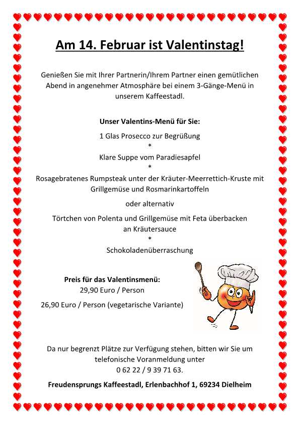 Valentinstag 2018 Freudensprung Kafeestadl Dielheim TVüberregional, Kraichgau Lokal Regional