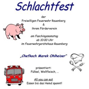 SCHLACHTFEST FEUERWEHR RAUENBERG 2018