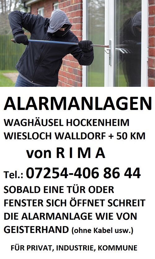 ALARMANLAGEN WAGHÄUSEL HOCKENHEIM WIESLOCH WALLDORF von RIMA 500 px
