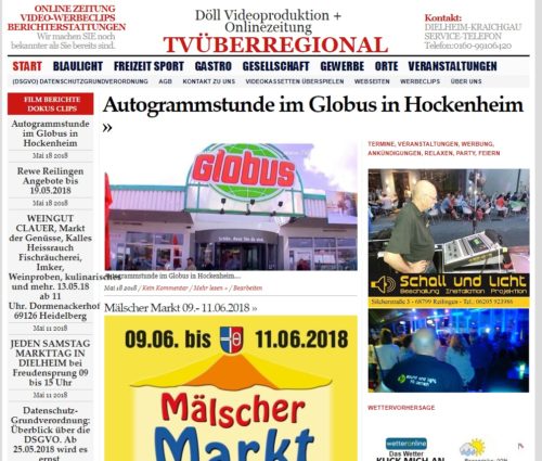 Autogrammstunde im Globus in Hockenheim TVüberregional