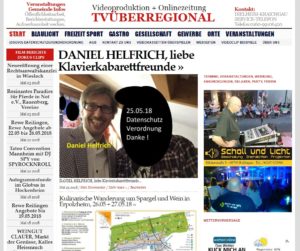 DANIEL HELFRICH, liebe Klavierkabarettfreunde, TVüberregional, Musiker, Veranstaltungen Rhein-Neckar, was wann wo rhein-neckar, klavierabend rhein-neckar, Beschallung, Schall und Licht, Tontechnik, Licht,