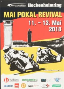 Maipokal Ankündigung Rennfahrer Nicolai Kraft, BMC Pressereferent Chris Sass, Hockenheimring Plakat