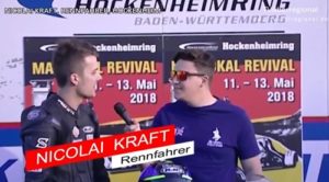 Maipokal Ankündigung Rennfahrer Nicolai Kraft, BMC Pressereferent Chris Sass, Hockenheimring, TVüberregional
