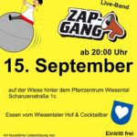 Ministrantenfest Waghäusel – Wiesental, Eintritt frei, Schanzenstrasse 1 c, mit ZAP GANG am 15.09.18 Open Air Party Night