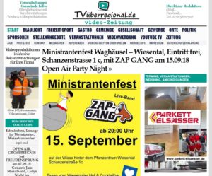 Ministrantenfest Waghäusel - Wiesental, Eintritt frei, Schanzenstrasse 1 c, mit ZAP GANG am 15.09.18 Open Air Party Night, TVüberregional