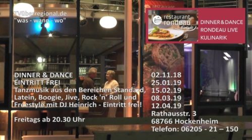 Dinner + Dance, Restaurant Rondeau in Hockenheim, TVüberregionalzeitung