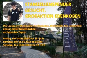 Lounge im Weinkontor Stammzellenspender gesucht 2019