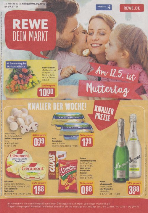 Rewe Reilingen, Angebote vom 06. bis 11.05.2019