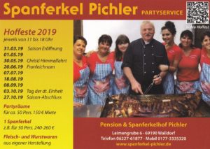 Spanferkel Pichler Partyservice, Termine für Hoffest-Saison