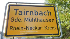 Tairnbach, Mühlhausen - Tairnbach, Kraichgau (1) tvueberregional, Oliver Doell, 500 Pixel, Ortsschild,