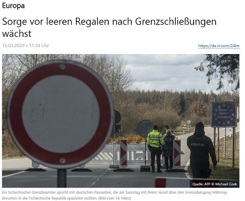Sorge vor leeren Regalen nach Grenzschließungen wächst