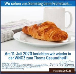 Relax2000 zum Frühstück in den Weinheimer Nachrichten Odenwälder Zeitung