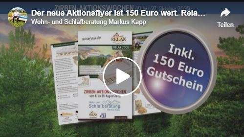 Relax2000, Aktionsflyer 150 Euro sparen, Oktober 2020, Ihr Markus Kapp