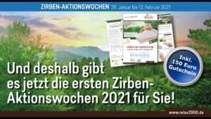 Relax2000, Zirben-Aktionswochen, 29.01. bis 12.02.2021