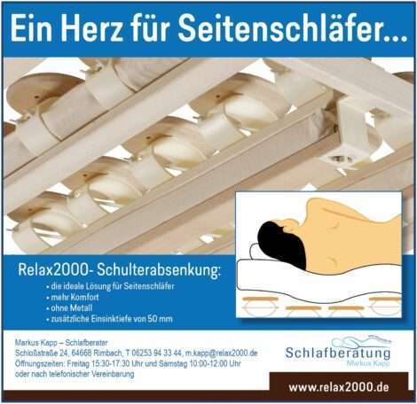 Ein Herz für Seitenschläfer. Durchschlafen, regenerieren mit Relax2000 und 150 € sparen