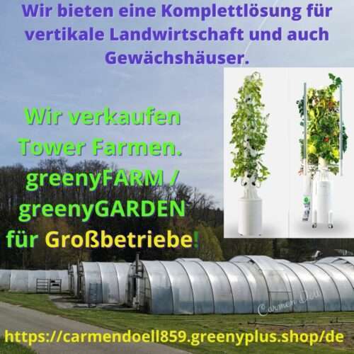 Wir bieten eine Komplettlösung für vertikale Landwirtschaft und auch Gewächshäuser.