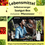 Lebensmittel – Selbstversorger Saatgut-Box mit Pflanztower