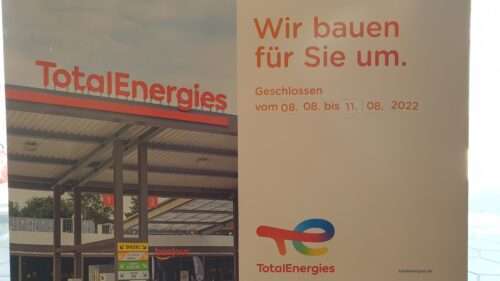 Total Tankstelle Baiertal 8.8 - 11.8.22 geschlossen