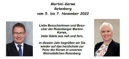 Martini Kerwe Rotenberg, BGM Peter Seithel, ortsvorsteherin Katrin Wagner, TVueberregional