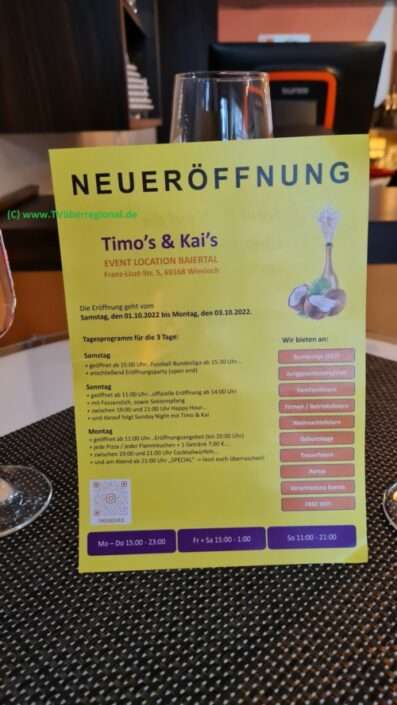 Timos und Kais Eventlocation, Baiertal, Neueröffnung, Logo Foto, Hotel Friedrichshof, TVueberregional, 02