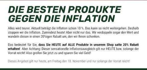 Gegen die Inflation - 20 Prozent Rabatt auf alle Produkte-2