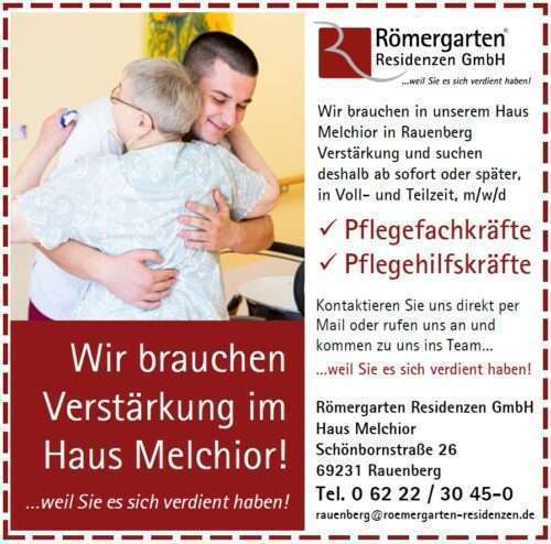 Rauenberg - Pflegefachkräfte - Pflegehilfskräfte gesucht