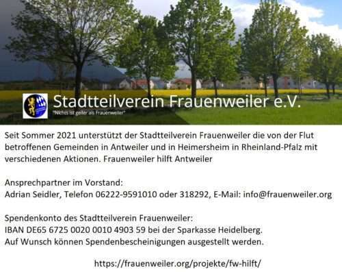 Benefizkonzert der Slowhands und des Stadtteilvereins Frauenweiler fürs Ahrtal