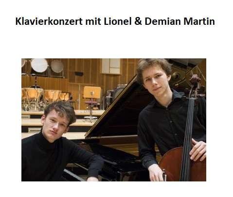 Klavierkonzert mit Lionel & Demian Martin im Palatin Wiesloch