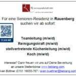 Pflegefach- und Hilfskräfte in den Römergarten Residenzen Rauenberg gesucht