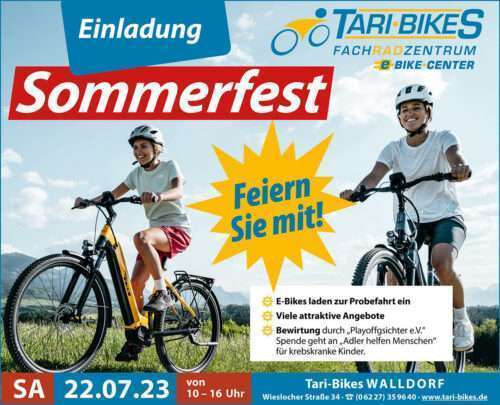 Sommerfest bei Tari-Bikes am Samstag 22.07 - 10 bis 16 Uhr