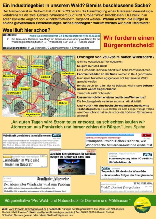 Windkraft Pläne für Dielheim und Mühlhausen